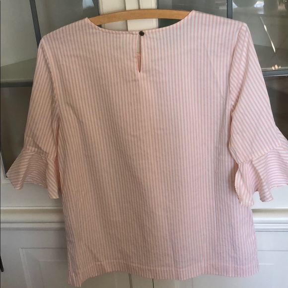 Calvin Klein striped ruffle sleeved blouse - Picture 3 of 5